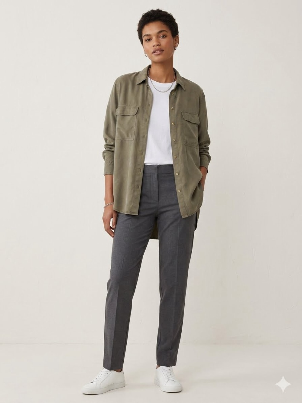 Babaton Olive Utility Shirt Jacket